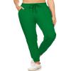 Leggings Depot Womens Relaxed fit Jogger Pants - Track Cuff Sweatpants with Pockets, Kelly Green, 2X view 2