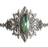 Silver Celtic Elven Queen Circlet Headpiece Headdress Crown Tiara Bridal Wedding Renaissance Medieval Halloween (Peridot (light green)) view 1