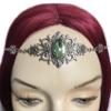 Silver Celtic Elven Queen Circlet Headpiece Headdress Crown Tiara Bridal Wedding Renaissance Medieval Halloween (Peridot (light green)) view 2