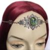 Silver Celtic Elven Queen Circlet Headpiece Headdress Crown Tiara Bridal Wedding Renaissance Medieval Halloween (Peridot (light green)) view 3