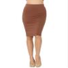 Women & Plus Ponte Knit Basic Knit Pencil Midi Skirt (Ruby, S) view 4