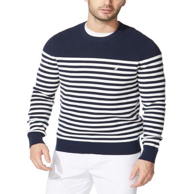 Nautica Men's Stripe Knit Sweater, Navy, XX-Large