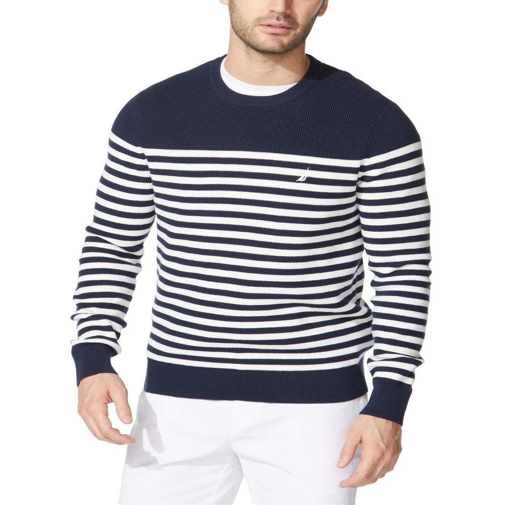 Nautica Men's Stripe Knit Sweater, Navy, XX-Large