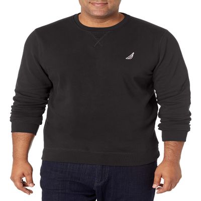 Nautica Men's Fleece Knit Sweatshirt, True Black, XX-Large
