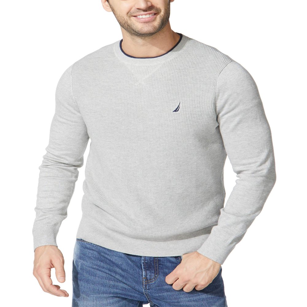 Nautica Men's Ribbed Sweater, Grey Heather, 3X-Large