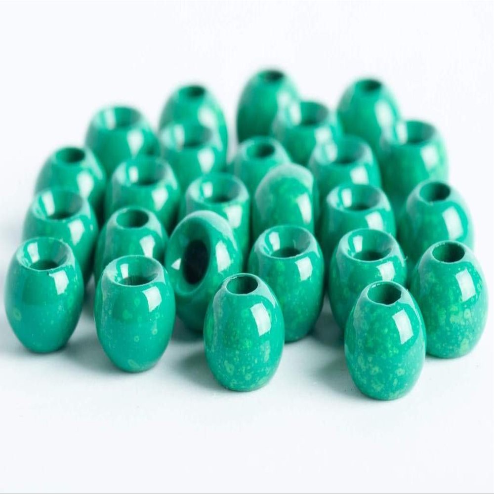 Blue Wing Olive Tungsten Beads for Fly Tying - 100 Pack (Mottled Blue Olive, 3.2 mm (1/8"))