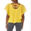 A. Byer Women's Juniors V Front Popover Top, Mango, Small view 2