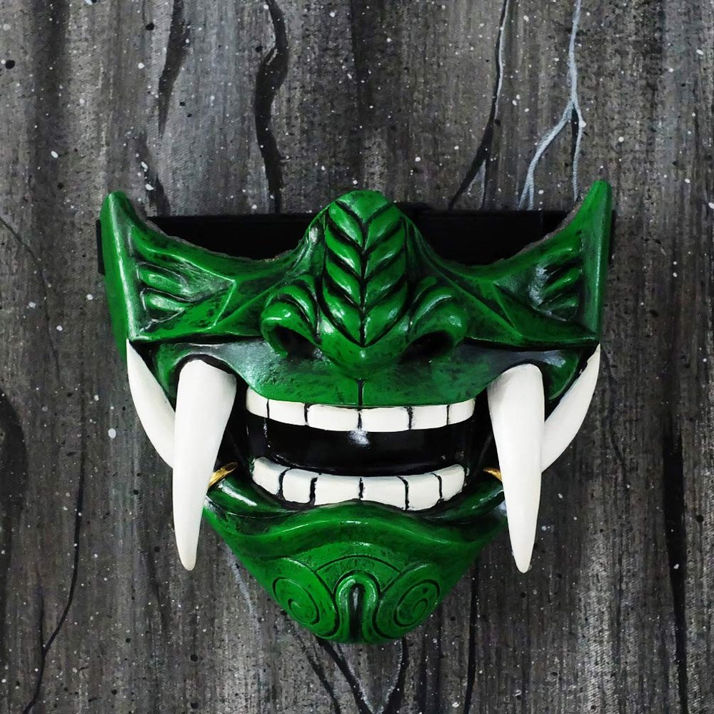 tripple_777 Samurai Oni Mask for Paintball Airsoft Gun Halloween Costume Ninja Cosplay Bushido Armor Sword Motorcycle Helmet D505