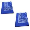2 Pack M.H.I. 100% Cotton 22 x 22 In Bandana - Paisley and Solid Colors Available (Royal Blue Paisley) view 1