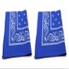 2 Pack M.H.I. 100% Cotton 22 x 22 In Bandana - Paisley and Solid Colors Available (Royal Blue Paisley) view 3