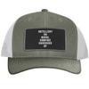 Artillery Or Naval Gunfire Observer AF - Leather Black Patch Engraved Trucker Hat, Heather-White, One Size view 1