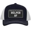 Airframe-and-Power-Plant-Mechanic Helper AF - Leather Black Patch Engraved Trucker Hat, Navy-White, One Size view 1