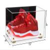 Better Display Cases Acrylic Large Shoe Display Case for Basketball Shoe Soccer Cleat Football Cleat with Mirror, Gold Risers and White Base (A013-GR) view 2