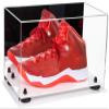 Better Display Cases Acrylic Large Shoe Display Case for Basketball Shoe Soccer Cleat Football Cleat with Mirror, Black Risers and White Base (A013-BR) view 1