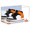 Better Display Cases Acrylic Large Shoe Display Case for Basketball Shoe Soccer Cleat Football Cleat with Mirror, Orange Risers and White Base (A013-OR) view 1