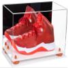 Better Display Cases Acrylic Large Shoe Display Case for Basketball Shoe Soccer Cleat Football Cleat with Mirror, Orange Risers and White Base (A013-OR) view 2