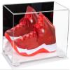 Better Display Cases Acrylic Large Shoe Display Case for Basketball Shoe Soccer Cleat Football Cleat with Mirror, White Risers and White Base (A013-WR) view 1