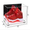 Better Display Cases Acrylic Large Shoe Display Case for Basketball Shoe Soccer Cleat Football Cleat with Mirror, Silver Risers and White Base (A013-SR) view 2