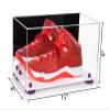 Better Display Cases Acrylic Large Shoe Display Case for Basketball Shoe Soccer Cleat Football Cleat with Mirror, Purple Risers and White Base (A013-PR) view 2