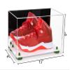 Better Display Cases Acrylic Large Shoe Display Case for Basketball Shoe Soccer Cleat Football Cleat with Mirror, Green Risers and White Base (A013-GRR) view 2