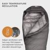 Hyke & Byke Katahdin 15 F Hiking & Backpacking Sleeping Bag - 4 Season, 625FP Ultralight Sleeping Bag - Water Resistant - Charcoal Gray - Long view 4