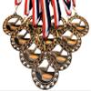 10 Pack of Bronze Ice Hockey Star Medals Trophy Award with Neck Ribbons view 1