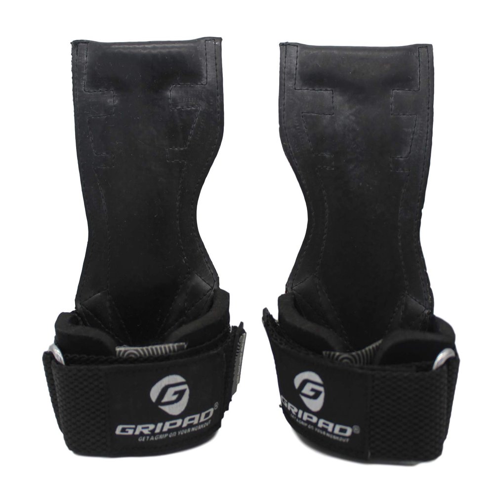 Gripad PRO Weight Lifting Gloves | Heavy Duty Straps | Alternative Power Lifting Hooks | Best for Deadlifts | Adjustable Neoprene Padded Wrist Wraps Support Bodybuilding (Black, Large)