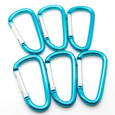 3" Aluminum Carabiner D Shape Buckle Pack, Keychain Clip, Spring Snap Key Chain Clip Hook Buckle (Teal 3" (100 Pack))