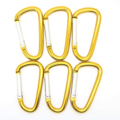 3" Aluminum Carabiner D Shape Buckle Pack, Keychain Clip, Spring Snap Key Chain Clip Hook Buckle (Gold 3" (100 Pack))