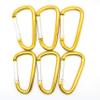 3" Aluminum Carabiner D Shape Buckle Pack, Keychain Clip, Spring Snap Key Chain Clip Hook Buckle (Gold 3" (100 Pack)) view 1