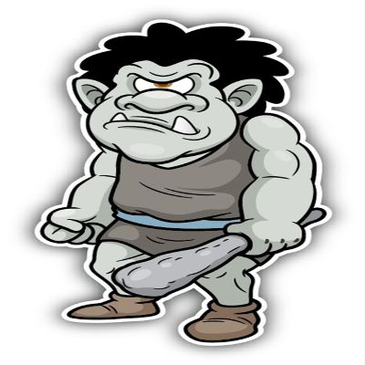 Giant Cyclops Cartoon Sticker Decal Design