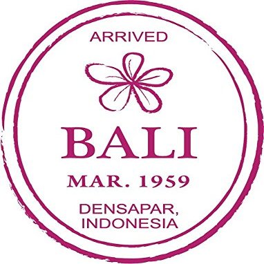 Zirni Bali Densapar Indonesia Passport Travel Retro Adventure Stamp Sticker Decal Design