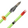 AMS Bowfishing A206-FLO Fluorescent Green Fiberglass Arrow, AnKor FX Point & Safety Slide view 1