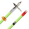 AMS Bowfishing A206-FLO Fluorescent Green Fiberglass Arrow, AnKor FX Point & Safety Slide view 2