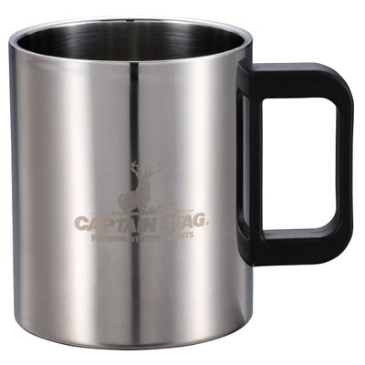 Captain Stag UH-2010 Outdoor Cup, Mug, Cup, Tumbler, 16.1 fl oz (470 ml), Double Stainless Steel, Hollow Double Wall Construction, Stainless Steel, New Murray