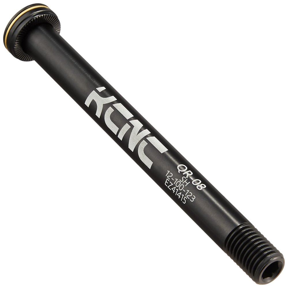 KCNC KQR08 Bicycle Through Axle, Black, 0.5 x 3.9 inches (12 x 100 mm), Hex (Aren Key), Fixed Type, Screw Pitch 0.06 inches (1.5 mm), for Front