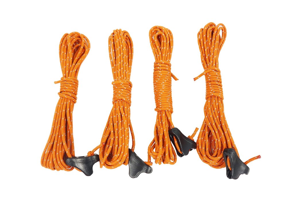 Captain Stag UA-4530 Guide Rope, Tent Rope, Tarp Rope, Guyline, Diameter 0.07 x 13.8 inches (1.8 x 350 cm), for Zelt, Reflective Material, Set of 4, Orange
