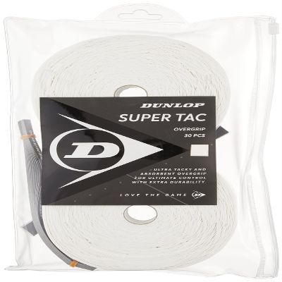 Dunlop Sports 30-Grip Roll Tennis Overgrips, White