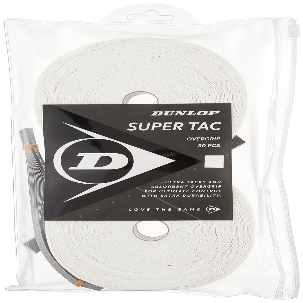 Dunlop Sports 30-Grip Roll Tennis Overgrips, White