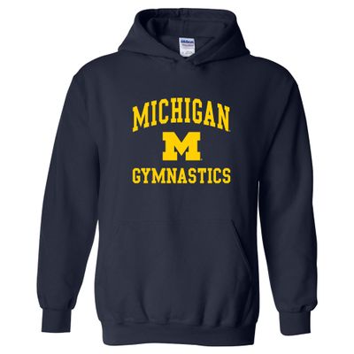 AH1099 - Michigan Wolverines Arch Logo Gymnastics Hoodie - Medium - Navy