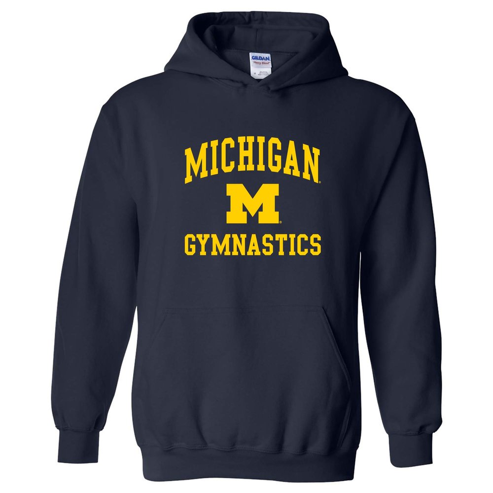 AH1099 - Michigan Wolverines Arch Logo Gymnastics Hoodie - Medium - Navy