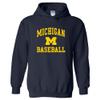AH1095 - Michigan Wolverines Arch Logo Baseball Hoodie - Large - Navy view 1