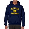 AH1095 - Michigan Wolverines Arch Logo Baseball Hoodie - Large - Navy view 4