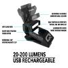 QUIQLITEX2 White LITE Hands-Free LED Pocket Light, 20-200 lumens, Safety Strobe, Aluminum Housing (USB Rechargeable) view 4