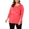 Alfani Womens Plus Stretch Crossover Wrap Top Pink 0X view 1