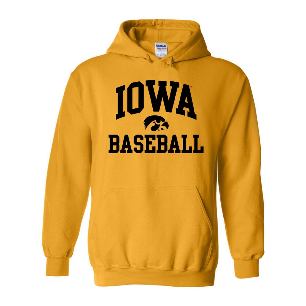 AH1095 - Iowa Hawkeyes Arch Logo Baseball Hoodie - Large - Gold