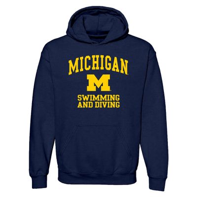 AH1102 - Michigan Wolverines Arch Logo Swimming Hoodie - 3X-Large - Navy