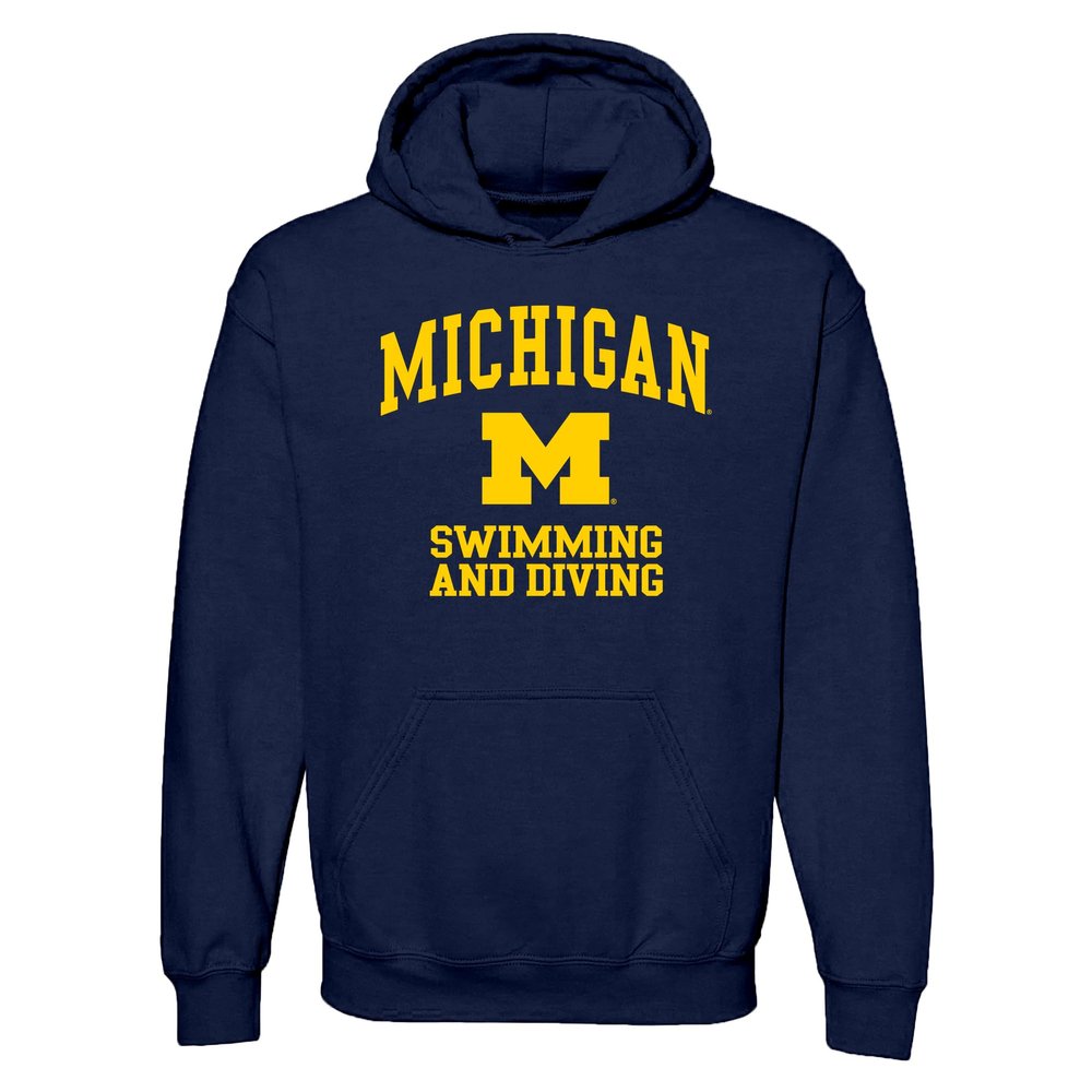 AH1102 - Michigan Wolverines Arch Logo Swimming Hoodie - 3X-Large - Navy