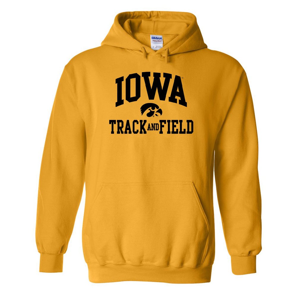 UGP Campus Apparel AH1115 - Iowa Hawkeyes Arch Logo Track & Field HOODIE - X-Large - Gold