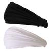 CHARM Black & White 2-Pack Headband for Men, Japanese Style Bandana Head Bands for Women and Men, Stretch Hair Band for Sports & Daily Wear by Casualbox M view 1